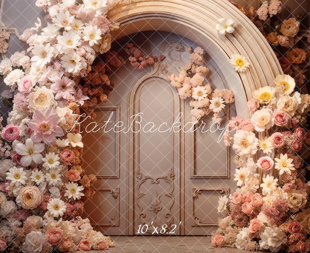 Kate Spring Flowers Arched Door Backdrop Designed by Emetselch