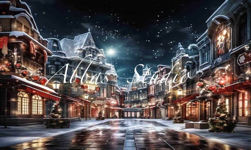 Kate Christmas Night City Street Backdrop Designed by Abbas Studio