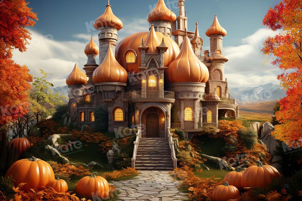 Kate Autumn Pumpkin Castle Backdrop Designed by Emetselch