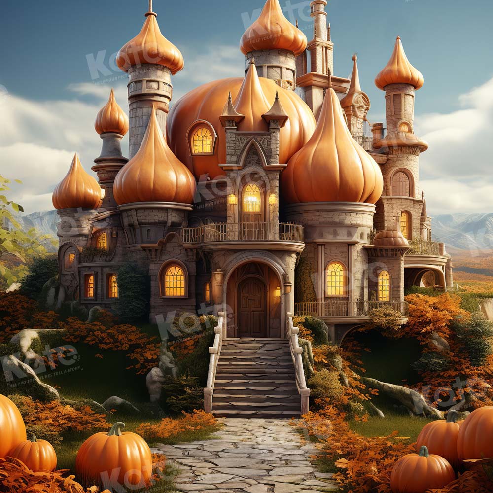 Kate Autumn Pumpkin Castle Backdrop Designed by Emetselch