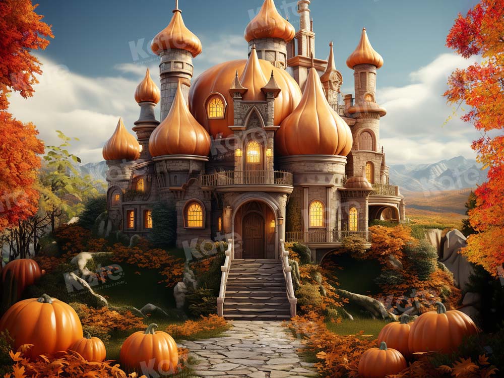 Kate Autumn Pumpkin Castle Backdrop Designed by Emetselch