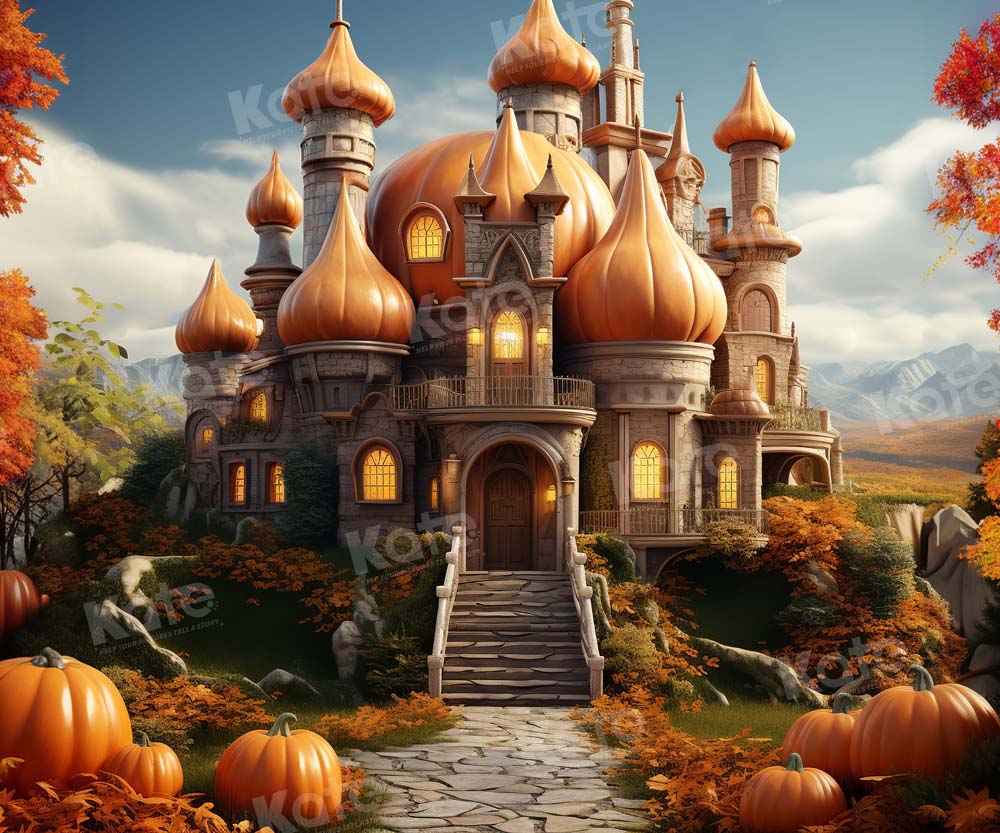 Kate Autumn Pumpkin Castle Backdrop Designed by Emetselch