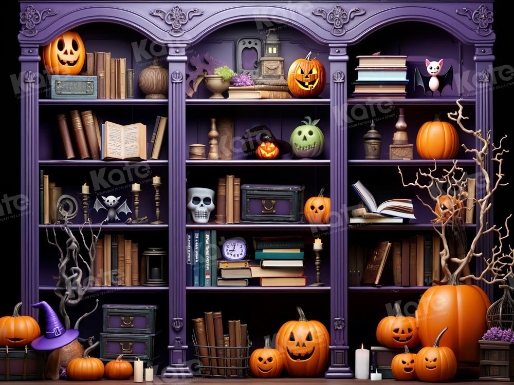 Kate Halloween Bookshelf Backdrop Designed by Emetselch