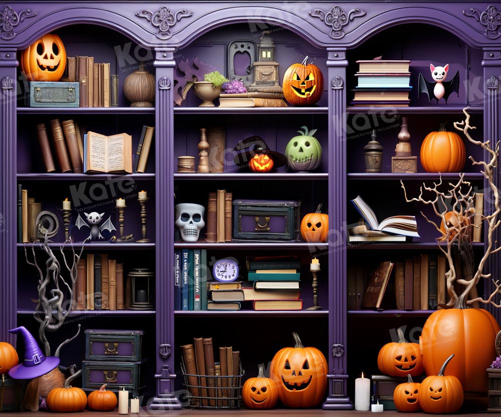 Kate Halloween Bookshelf Backdrop Designed by Emetselch