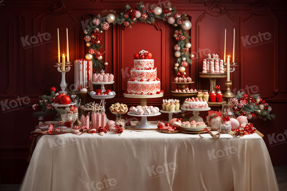 Kate Christmas Cake Party Backdrop Designed by Emetselch