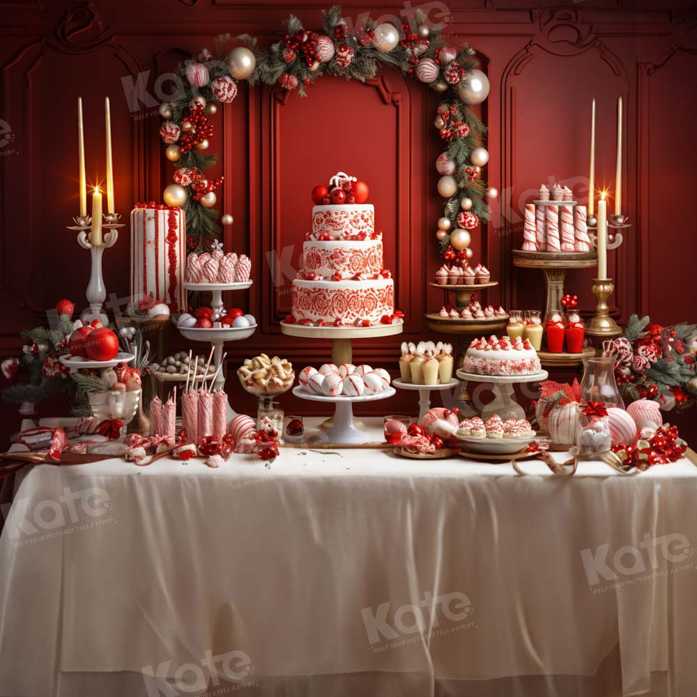 Kate Christmas Cake Party Backdrop Designed by Emetselch