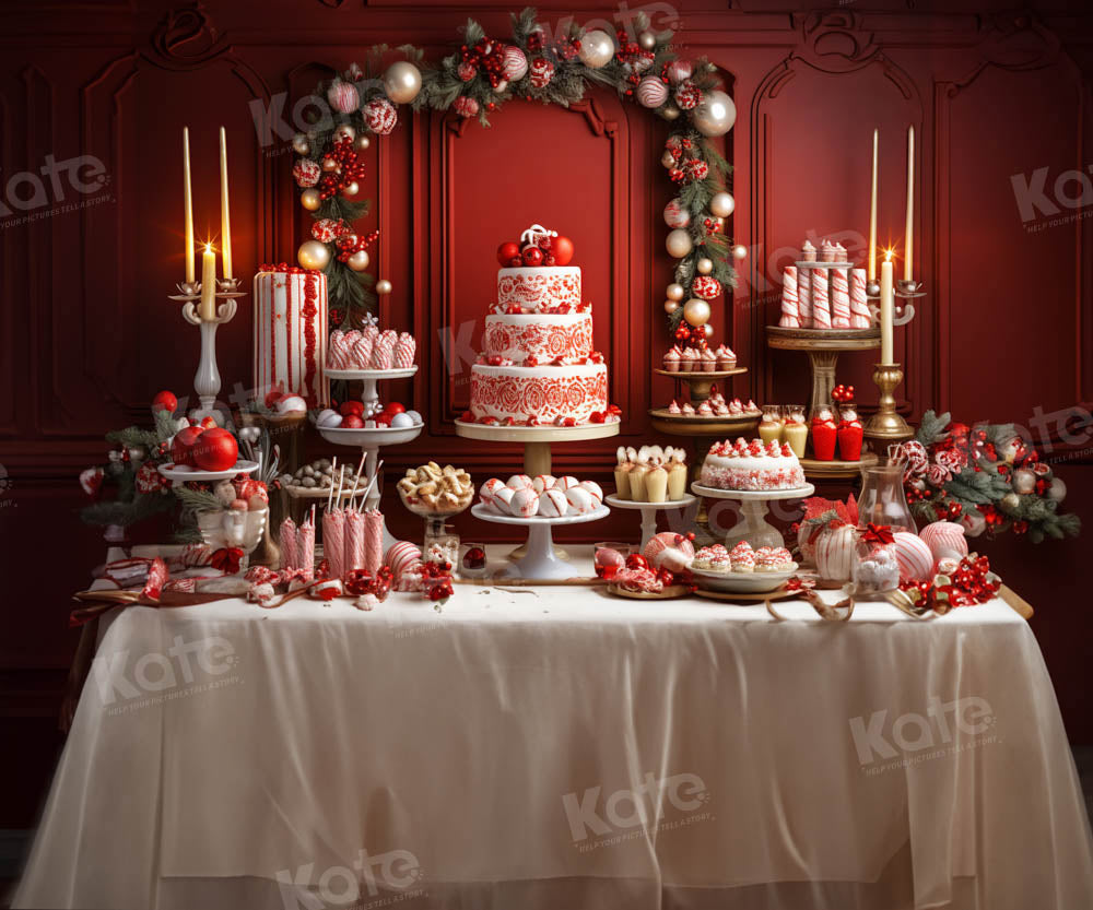 Kate Christmas Cake Party Backdrop Designed by Emetselch