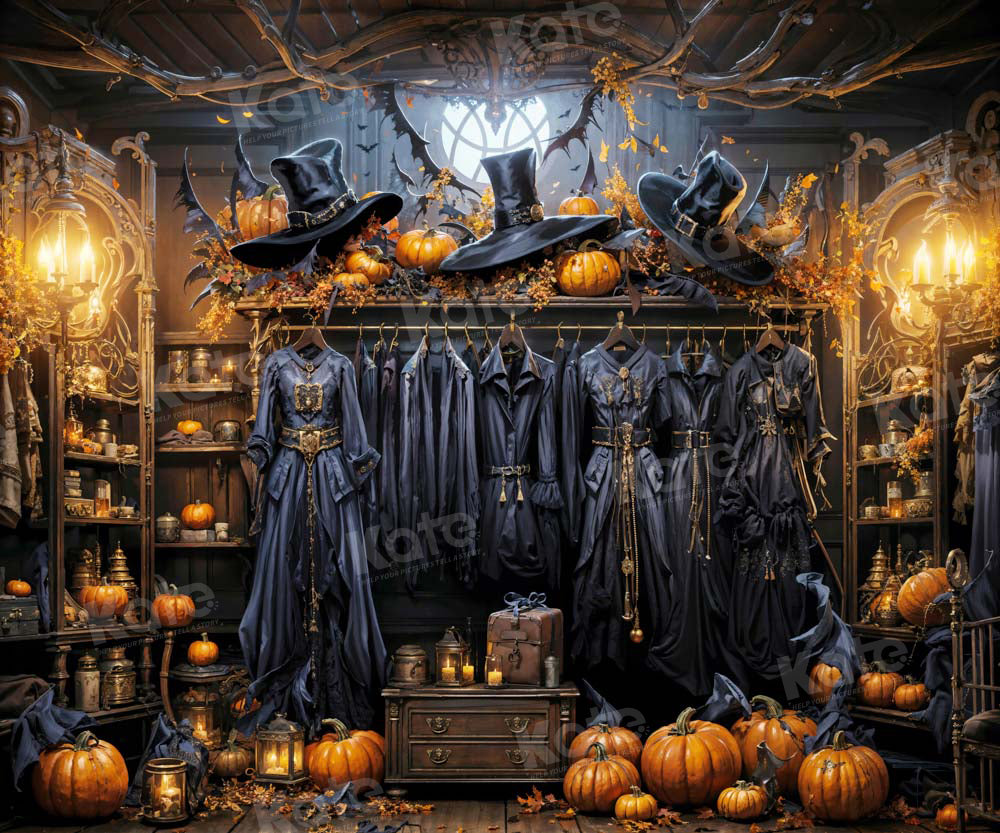 Kate Halloween Magic Pumpkin Cloakroom Backdrop Designed by Emetselch