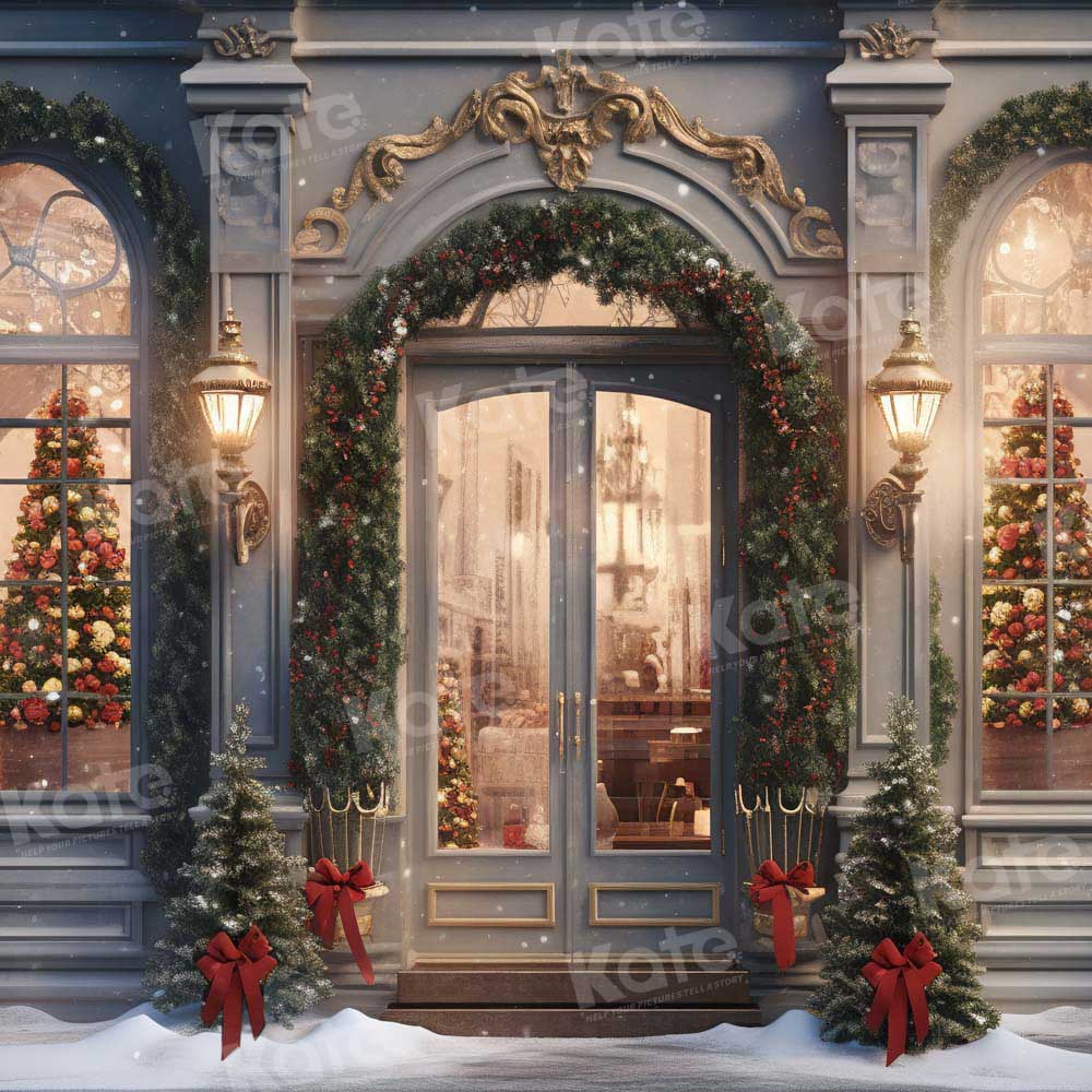 Kate Christmas Snow Shop Backdrop Designed by Emetselch