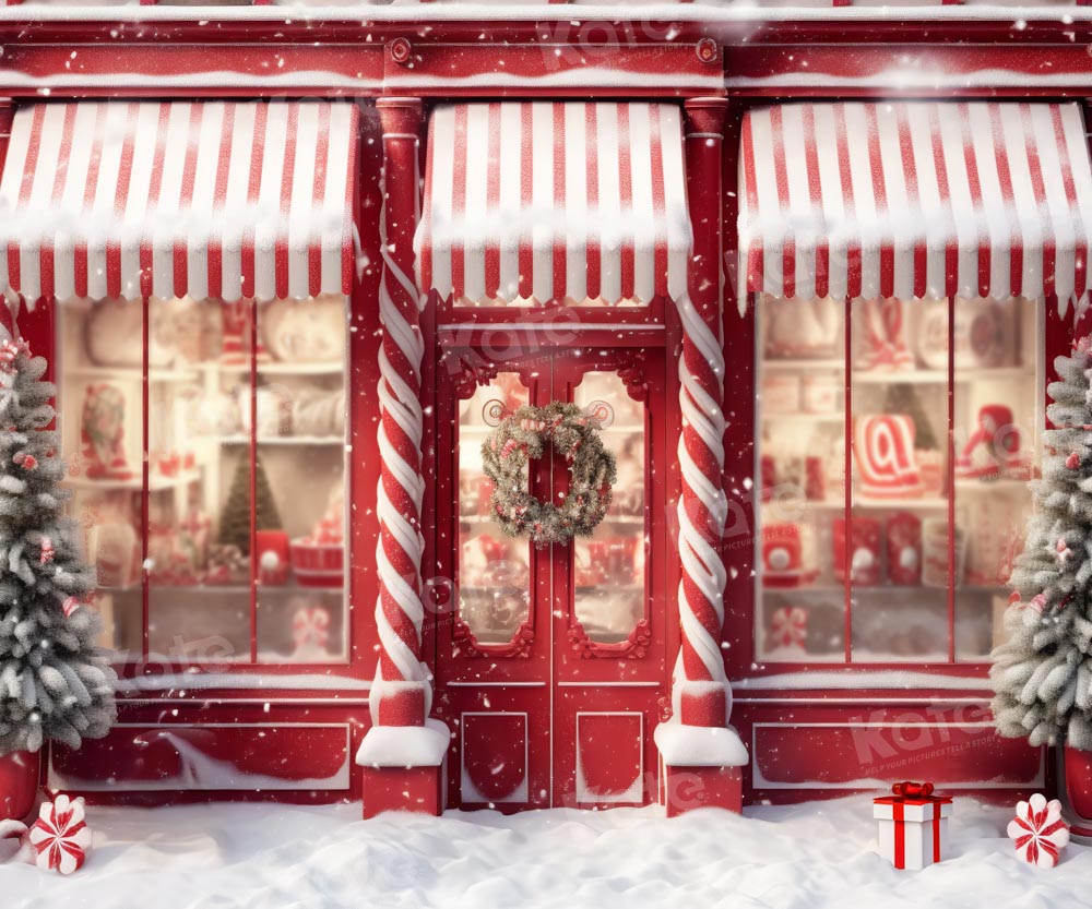 Kate Christmas Red Shop Backdrop Designed by Emetselch