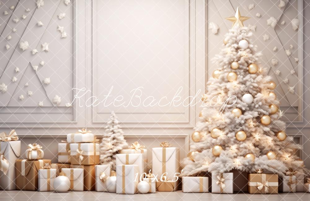 Kate White Christmas Tree Gift Backdrop Designed by Lidia Redekopp