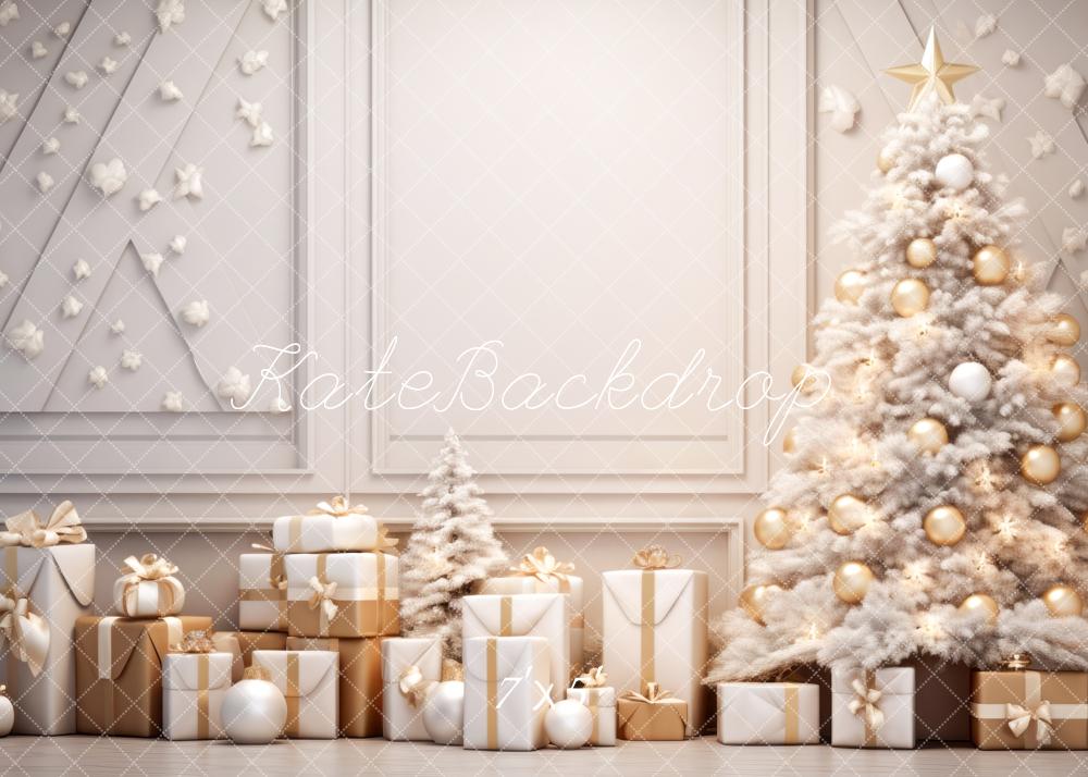 Kate White Christmas Tree Gift Backdrop Designed by Lidia Redekopp