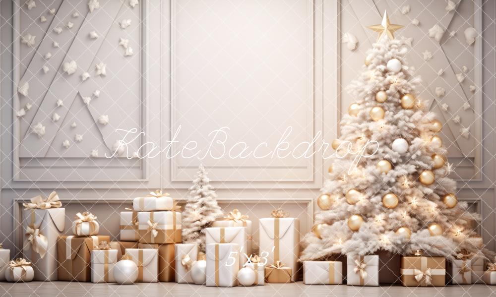 Kate White Christmas Tree Gift Backdrop Designed by Lidia Redekopp