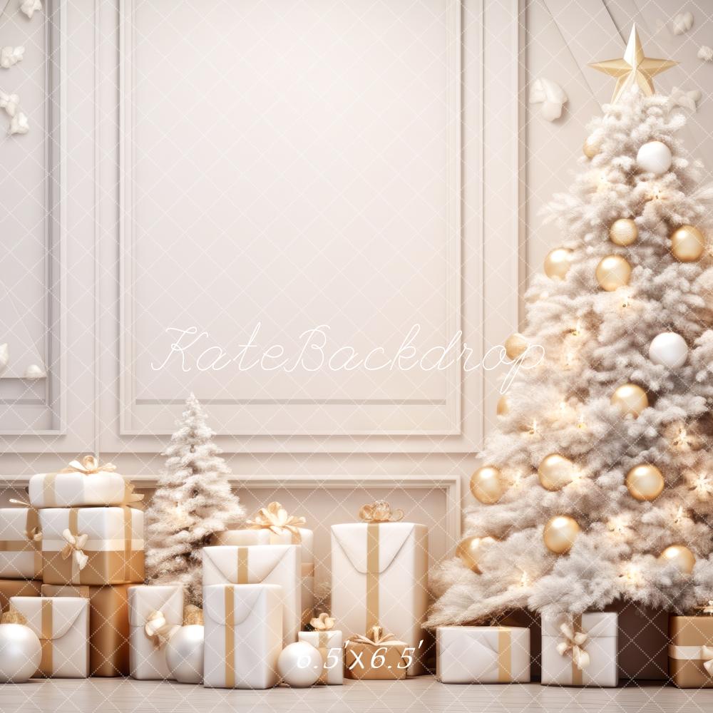 Kate White Christmas Tree Gift Backdrop Designed by Lidia Redekopp