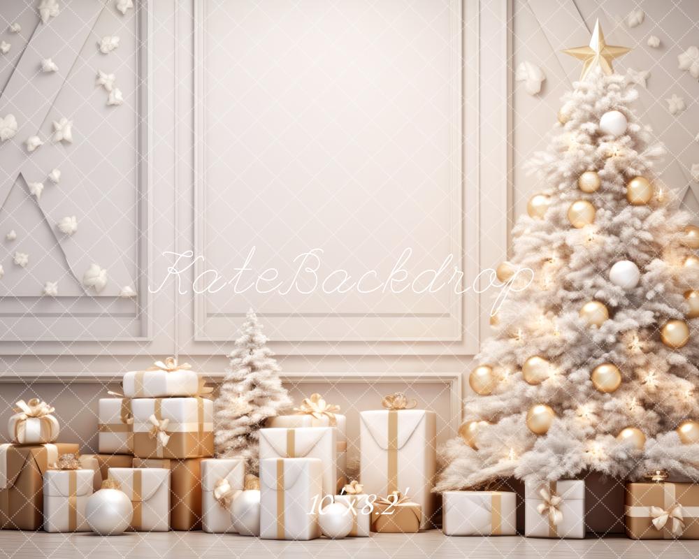 Kate White Christmas Tree Gift Backdrop Designed by Lidia Redekopp