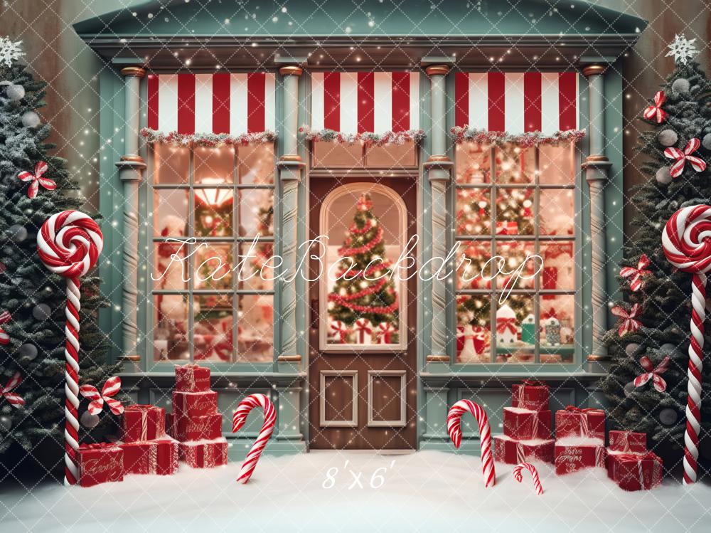 Kate Christmas Candy Store Backdrop Designed by Emetselch