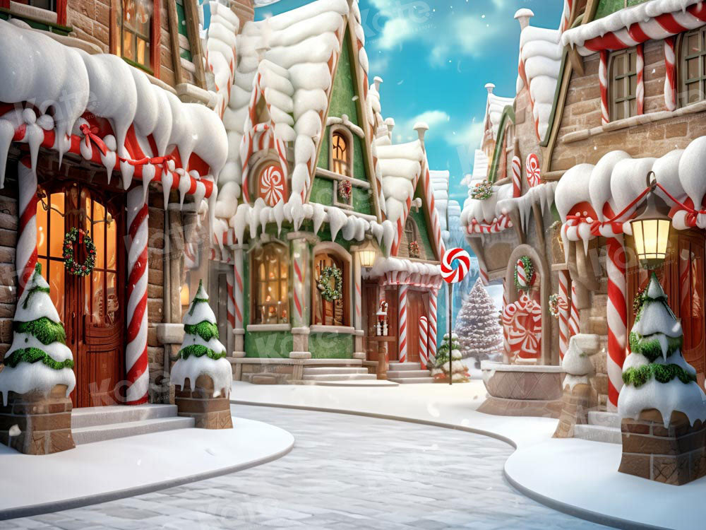 Kate Winter Christmas Town Backdrop Designed by Emetselch