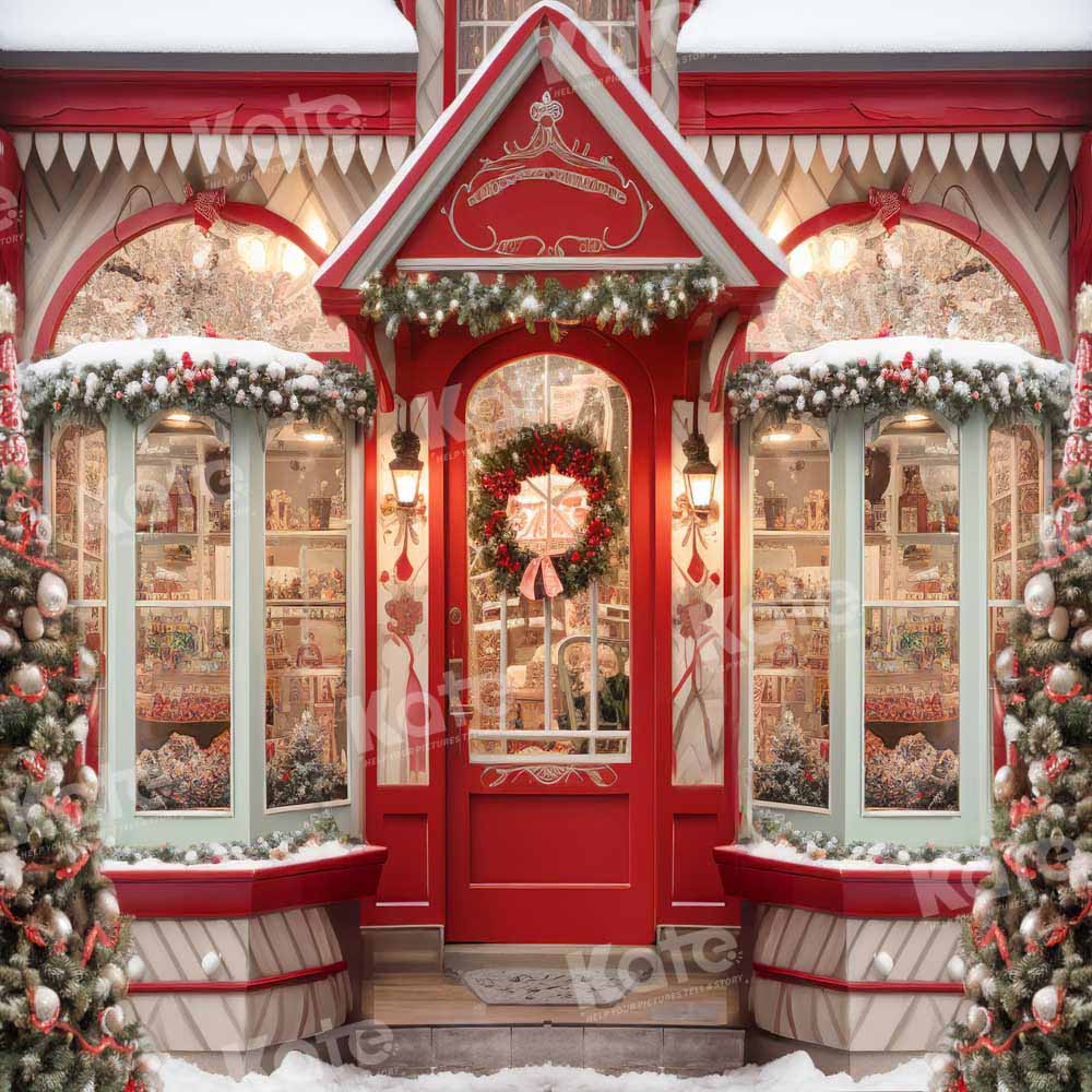 Kate Christmas Red Store Backdrop Designed by Emetselch