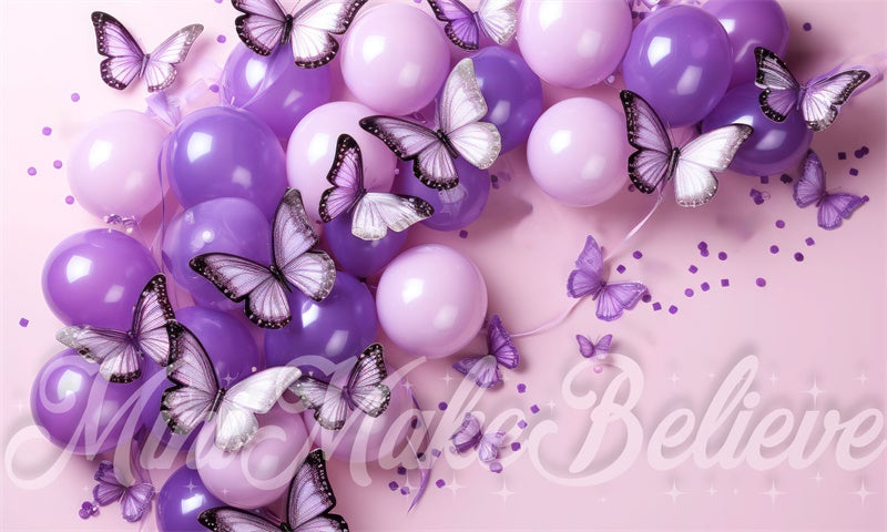 Kate Birthday Butterfly Balloons Backdrop Designed by Mini MakeBelieve