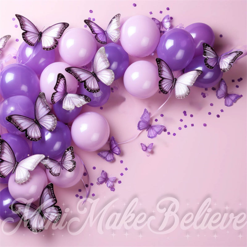 Kate Birthday Butterfly Balloons Backdrop Designed by Mini MakeBelieve