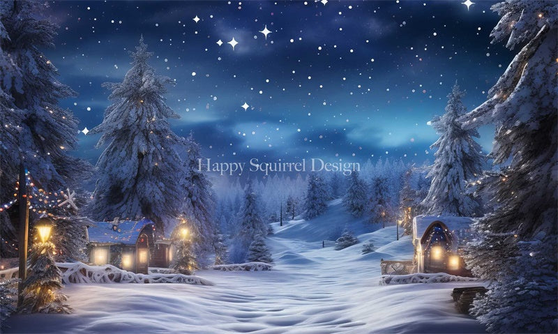 Kate Starry Snowfall Backdrop Designed by Happy Squirrel Design