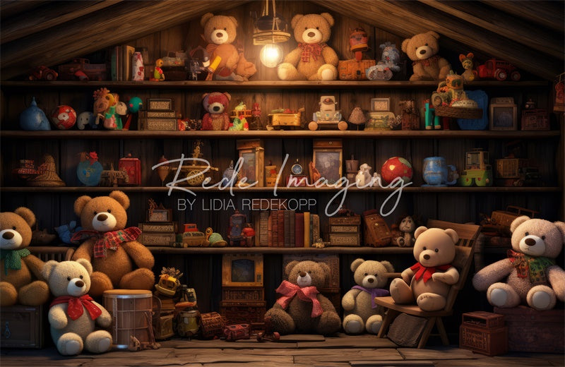 Kate Teddy Bear Attic Backdrop Designed by Lidia Redekopp