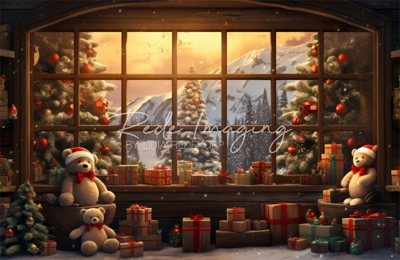 Kate Teddy Christmas Cabin Backdrop Designed by Lidia Redekopp