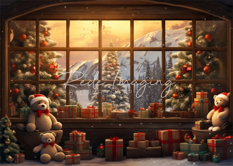 Kate Teddy Christmas Cabin Backdrop Designed by Lidia Redekopp