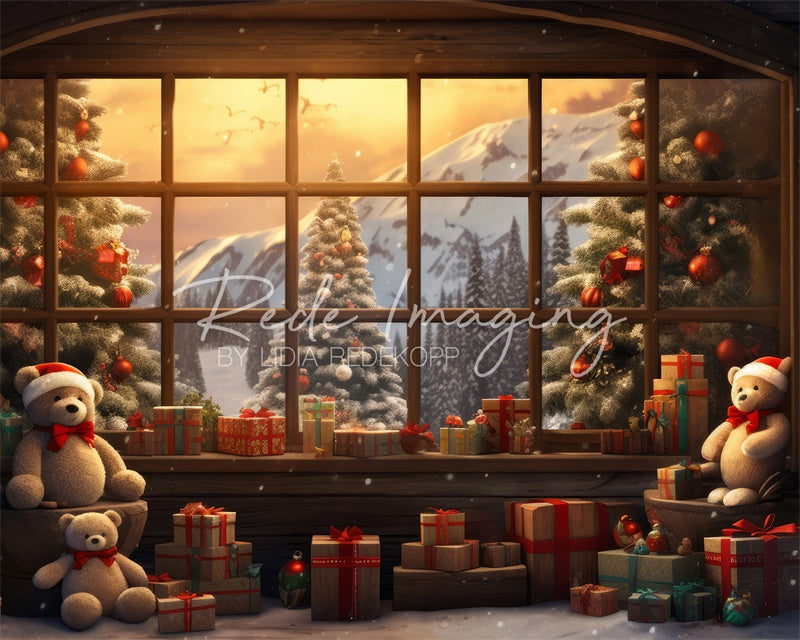 Kate Teddy Christmas Cabin Backdrop Designed by Lidia Redekopp