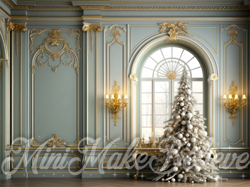 Kate Christmas Tree Backdrop Ornate Rococo Victorian Room Designed by Mini MakeBelieve