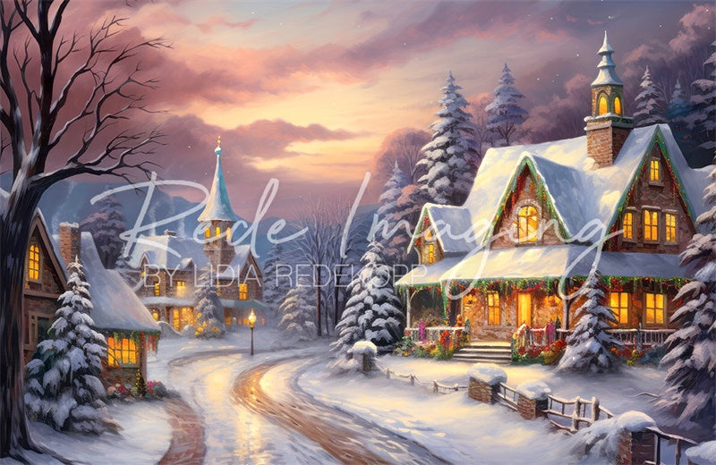 Kate Cozy Village Christmas Backdrop Designed by Lidia Redekopp