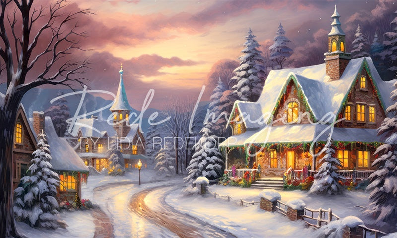 Kate Cozy Village Christmas Backdrop Designed by Lidia Redekopp