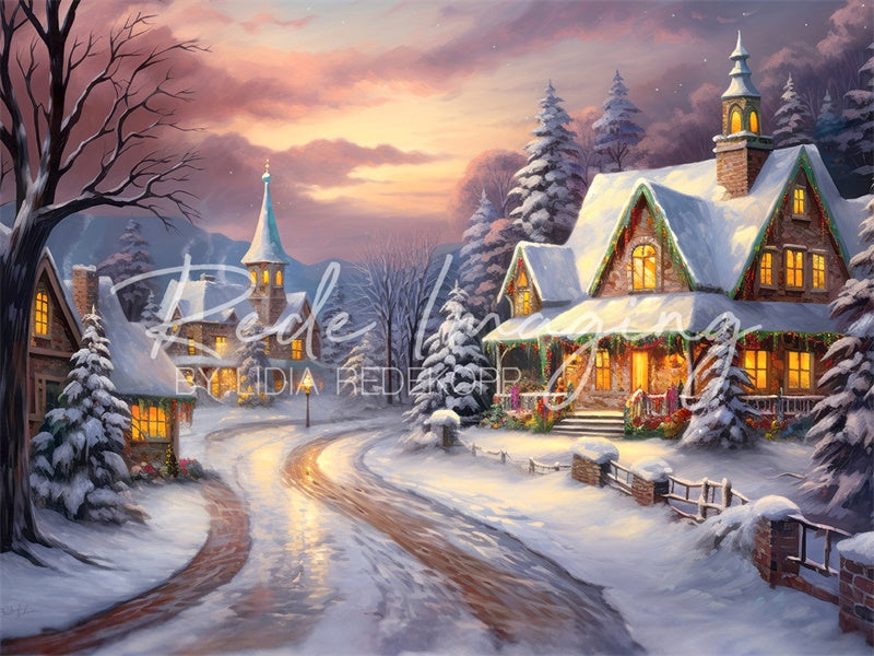 Kate Cozy Village Christmas Backdrop Designed by Lidia Redekopp