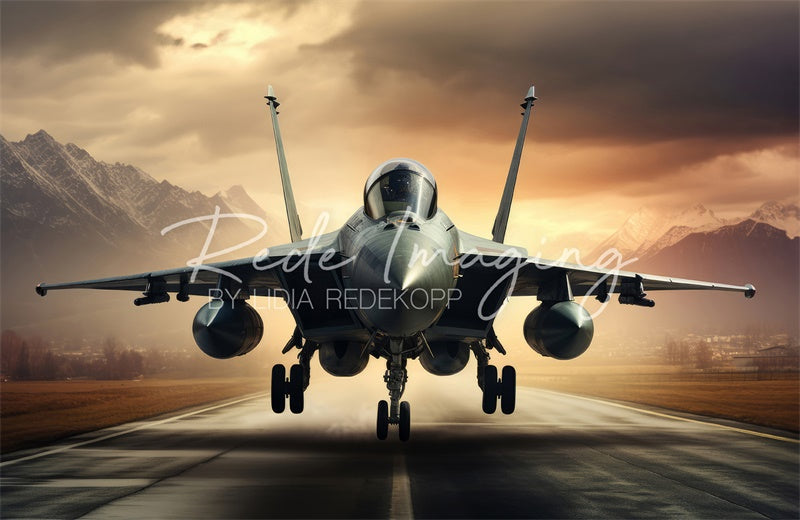 Kate Sunset Fighter Jet Backdrop Designed by Lidia Redekopp