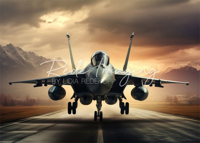 Kate Sunset Fighter Jet Backdrop Designed by Lidia Redekopp