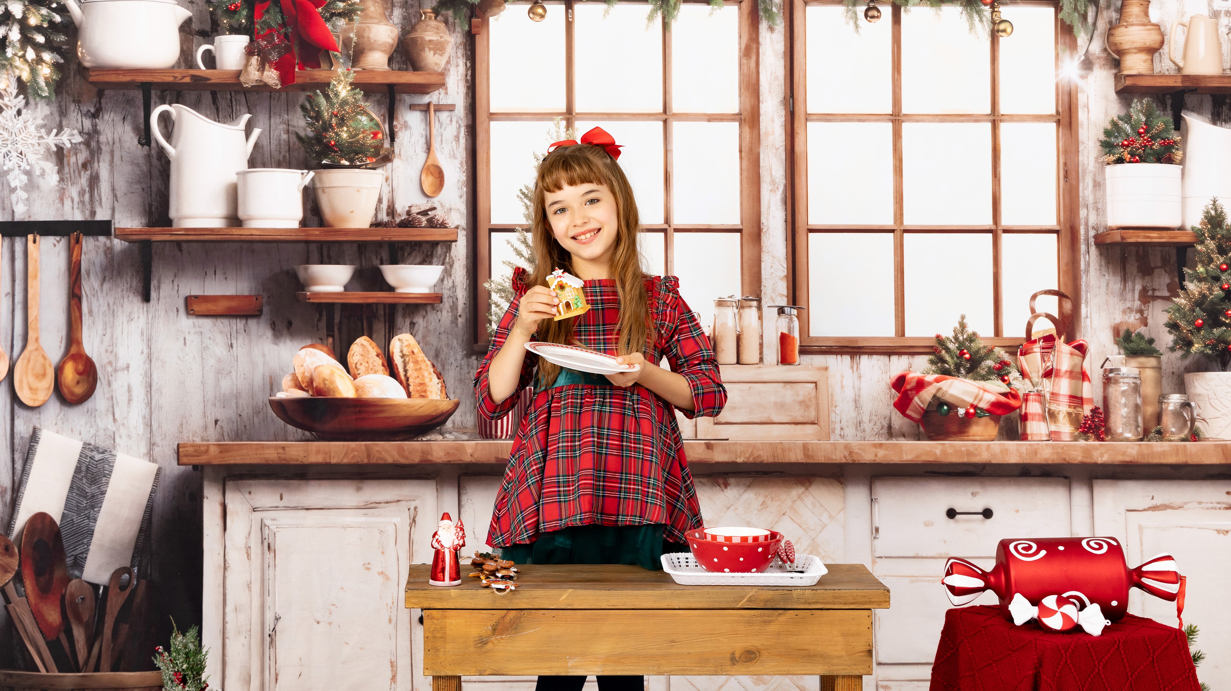 Kate White Christmas Kitchen Backdrop Designed by Emetselch