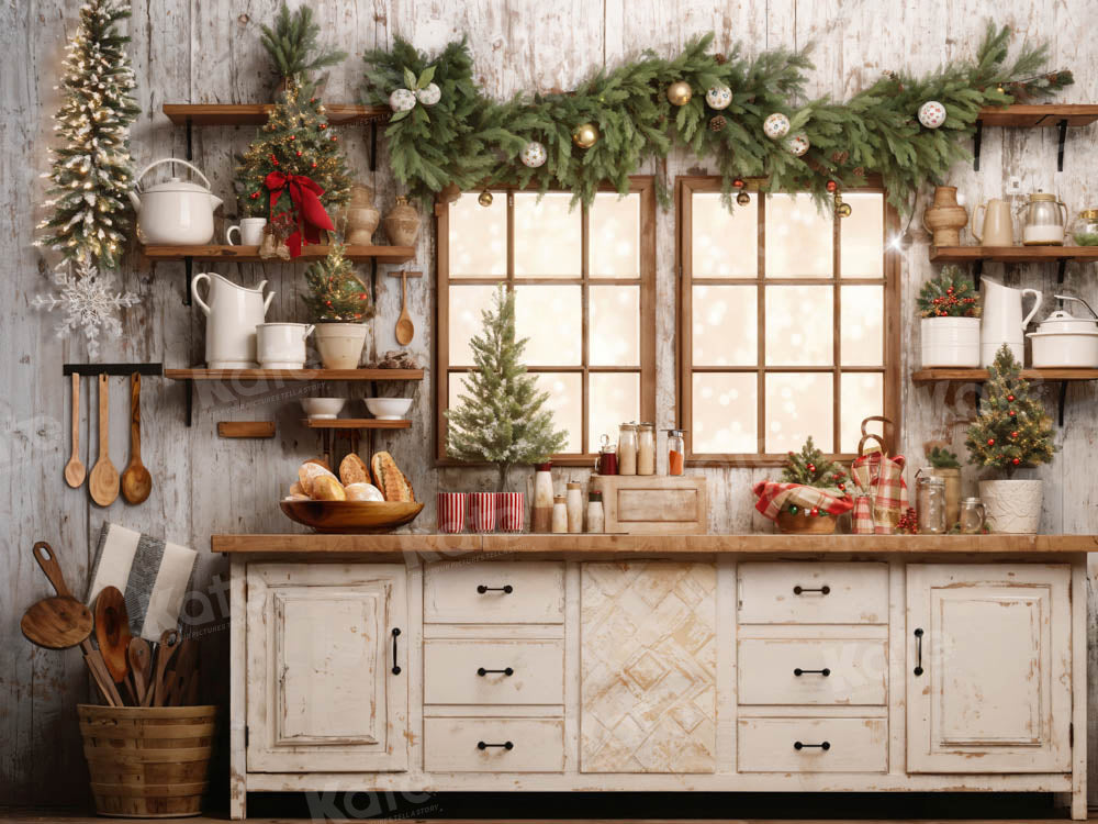 Kate White Christmas Kitchen Backdrop Designed by Emetselch