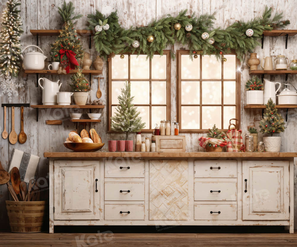 Kate White Christmas Kitchen Backdrop Designed by Emetselch