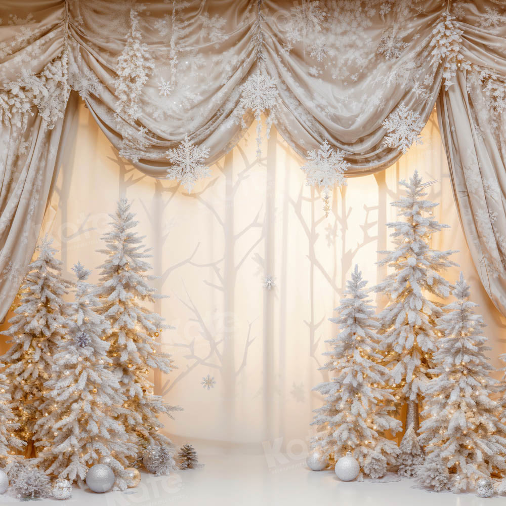 Kate Christmas Golden Wonderland Curtain Backdrop Designed by Emetselch