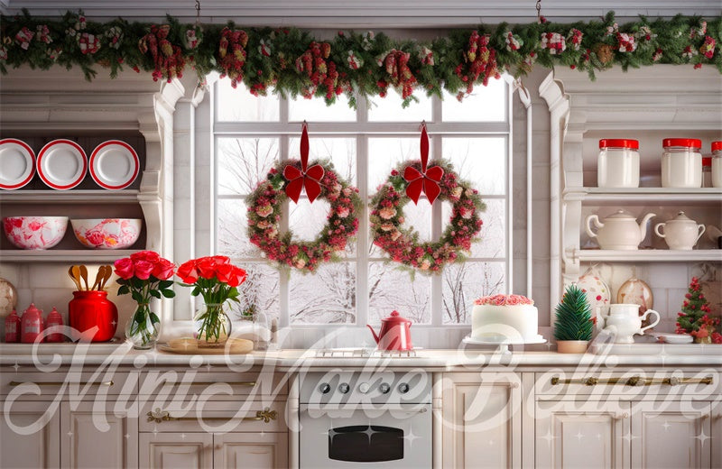 Kate Kitchen Double Wreath Roses Backdrop Designed by Mini MakeBelieve