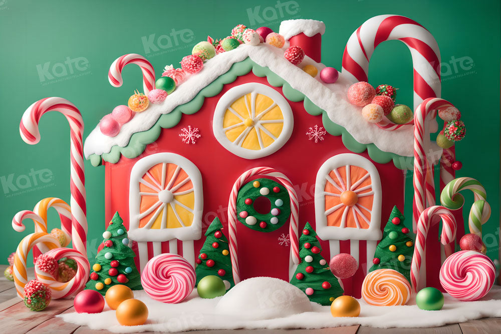 Kate Cake Smash Christmas Candies Backdrop for Photography