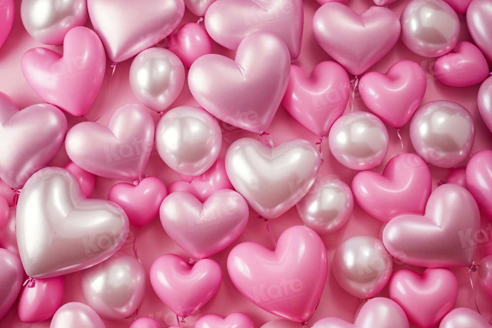 Kate Valentine's Day Pink Love Balloon Backdrop Designed by Emetselch