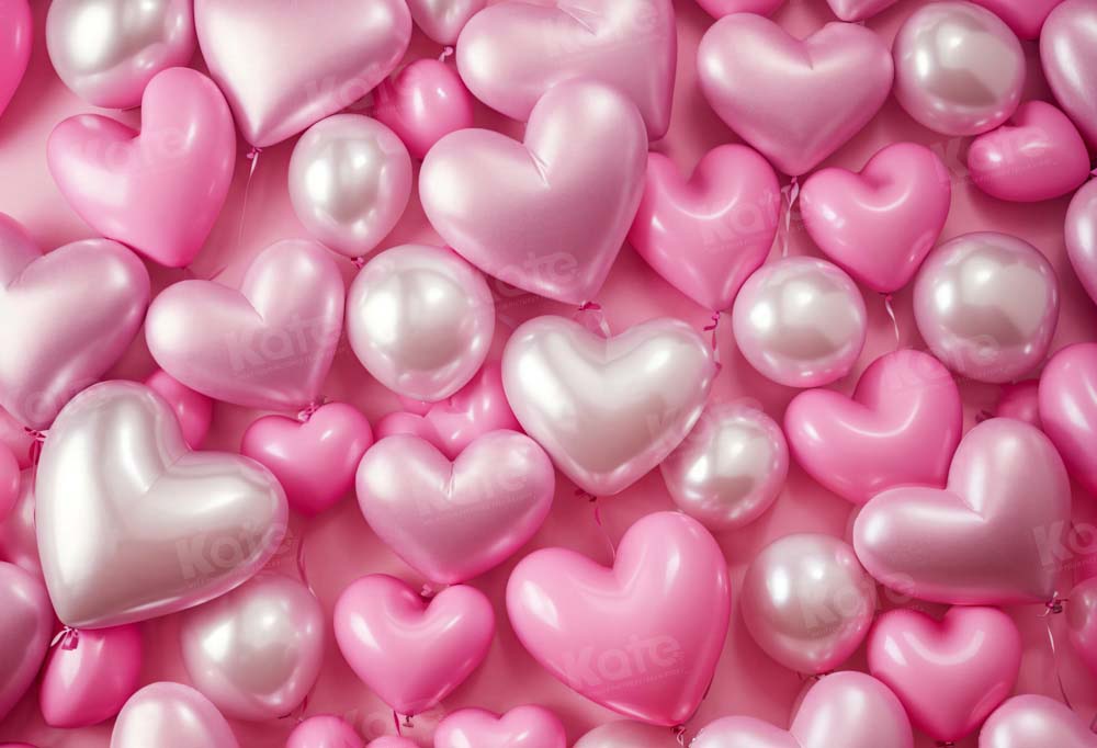 Kate Valentine's Day Pink Love Balloon Backdrop Designed by Emetselch