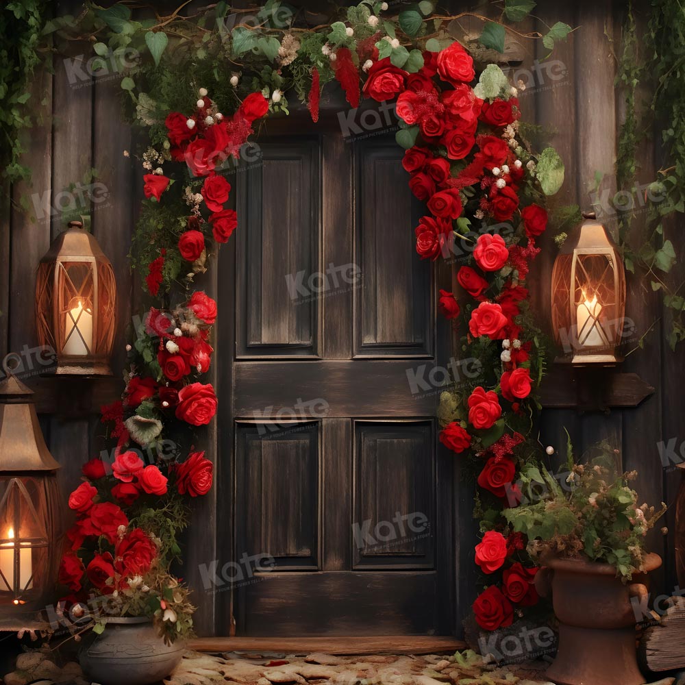 Kate Valentine Rose Wooden Door Backdrop for Photography