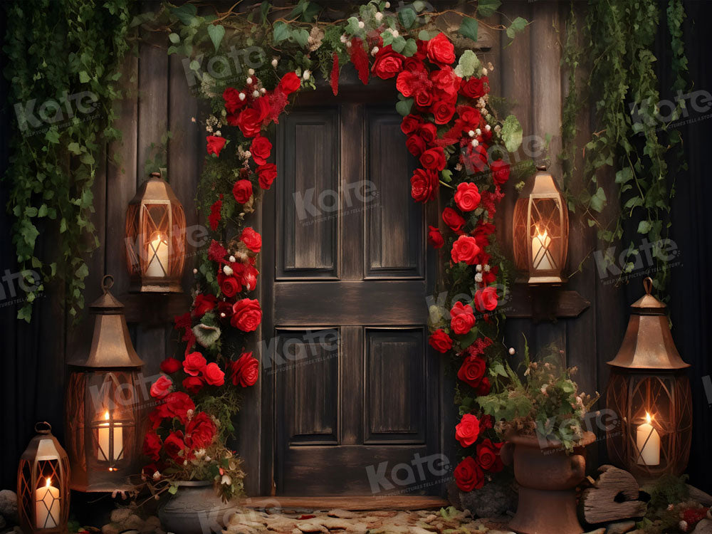 Kate Valentine Rose Wooden Door Backdrop for Photography