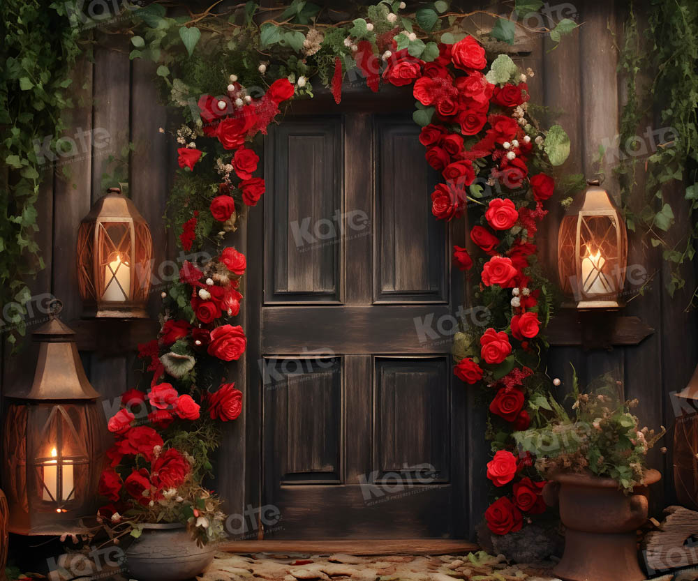 Kate Valentine Rose Wooden Door Backdrop for Photography