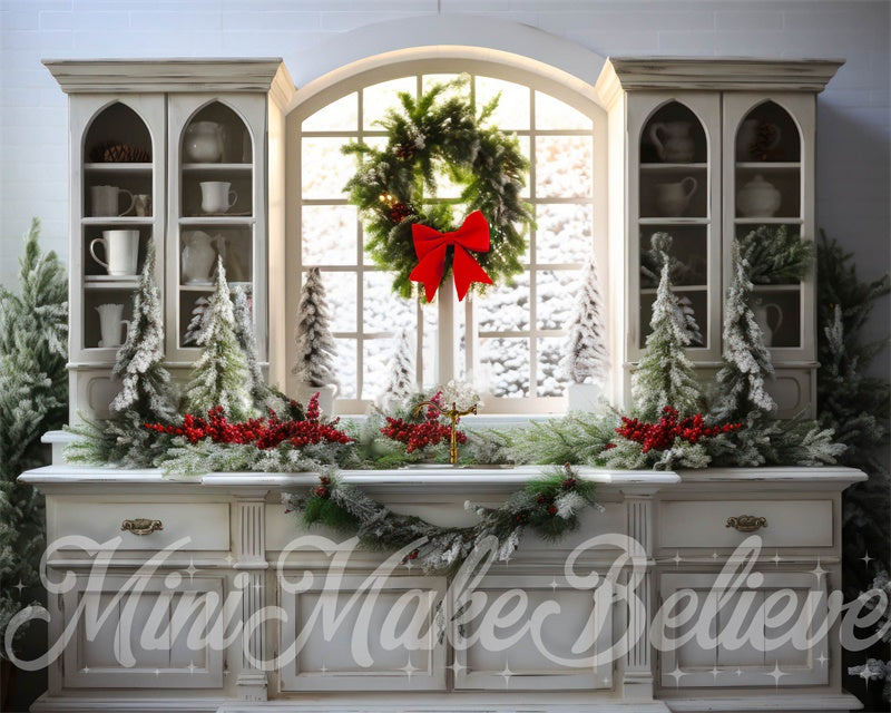 Kate Farmhouse Winter Christmas Kitchen Backdrop Designed by Mini MakeBelieve