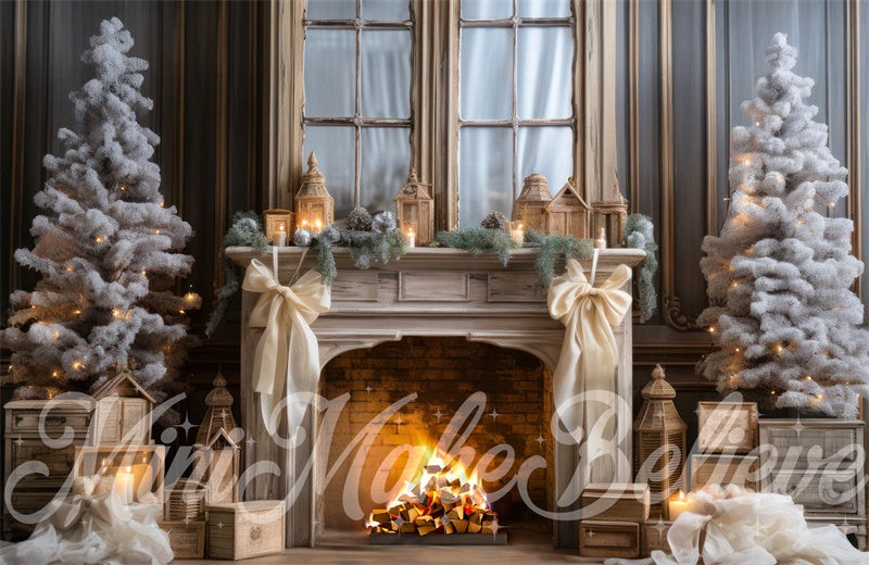 Kate Fireplace Christmas Backdrop Designed by Mini MakeBelieve