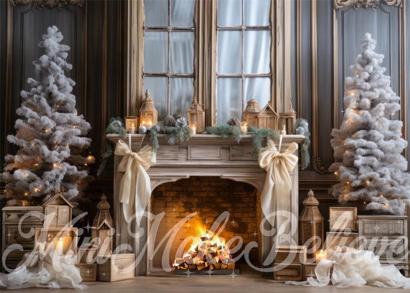 Kate Fireplace Christmas Backdrop Designed by Mini MakeBelieve