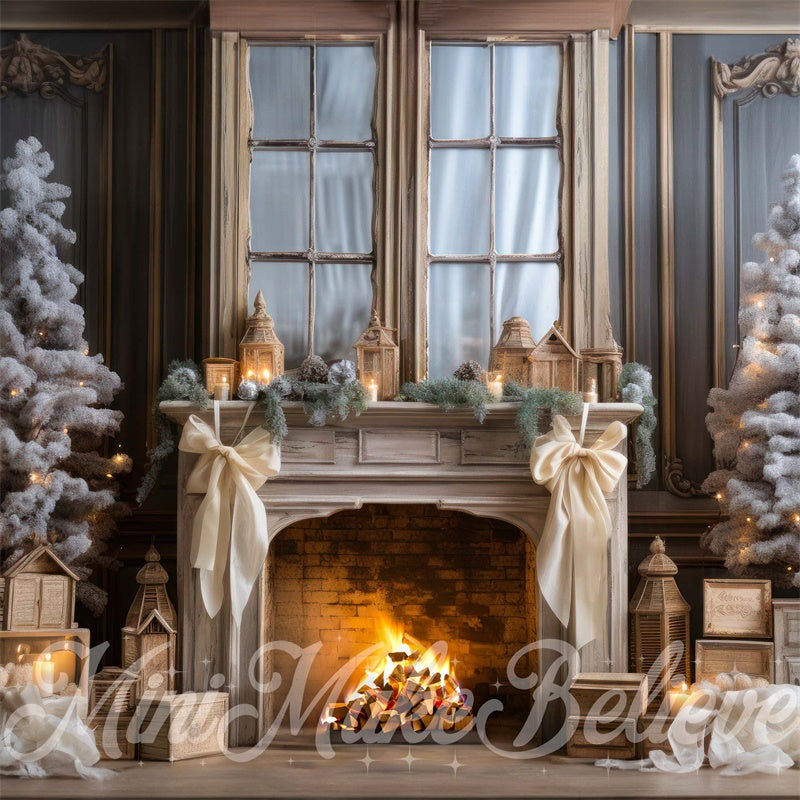 Kate Fireplace Christmas Backdrop Designed by Mini MakeBelieve